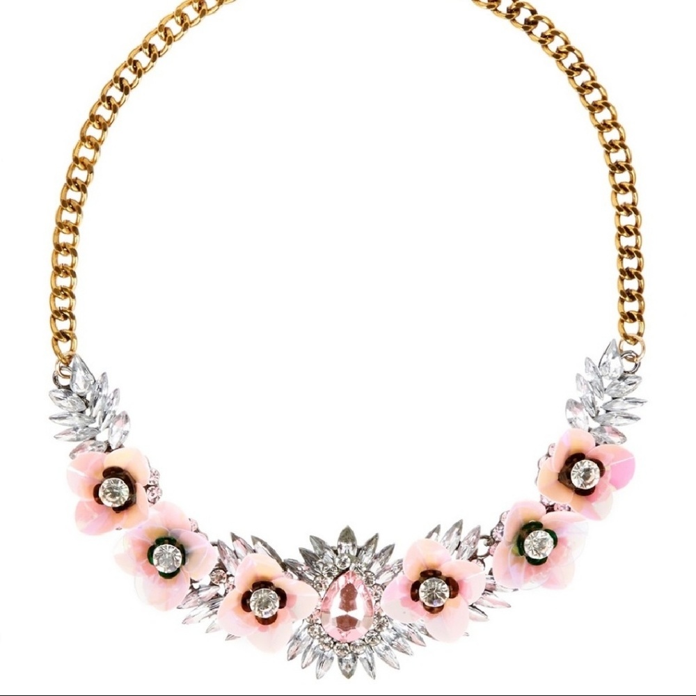 NEW Pink crystal statement necklace